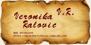Veronika Ralović vizit kartica